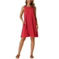 thumbnail image 2 of INSPIRE CHIC Women's Summer Dresses Tank Dress Beach Casual Sleeveless Loose Tshirt Sundress with Pockets XL Red, 2 of 6