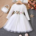 thumbnail image 2 of Utlike Girls Dresses Long Sleeve Embroider Ribbed Princess Dress Cozy Sundress For Girl Size 18 Months-24 Months, 2 of 6