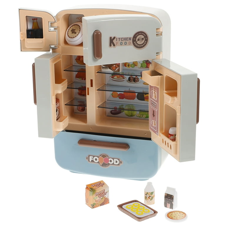 Kid Play House Simulation Fridge Toys Mini Fridge Kitchenware Accessories  Set Role Playing Pretend Kitchen Toy Gift For Children