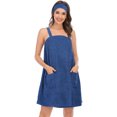 thumbnail image 1 of Topcobe Peignoir de Bain Sans Manches pour Femmes avec Poche pour Dames, S-2XL Bleu, 1 of 6