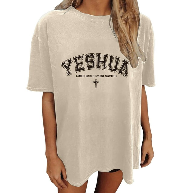VJATTWR Hauts à Manches Courtes pour Femmes T-Shirt Grande Taille pour Dames T-Shirt Imprimé Manches Courtes Col Rond Ample L