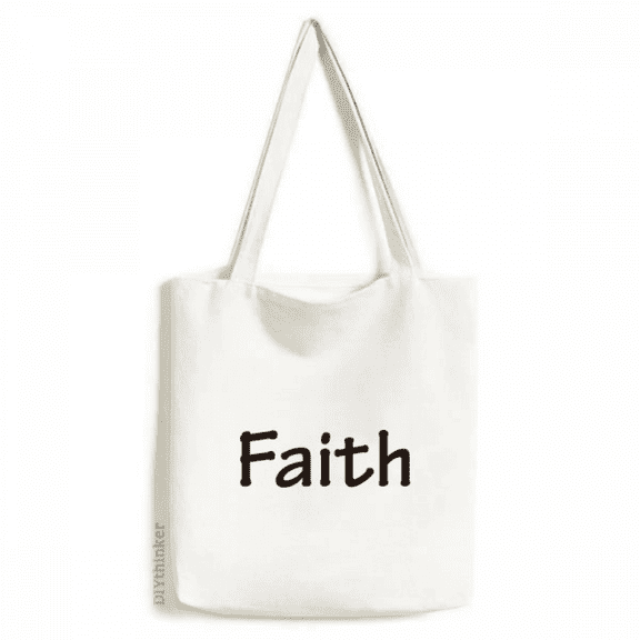Faith Word Inspirational Quote Sayings Tote Canvas Bag Shopping Satchel Casual Handbag