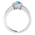 thumbnail image 2 of Rings for Women 1.46 Carat Diamond and Pear Shaped Blue Topaz Ring prong 10K White Gold, 2 of 5