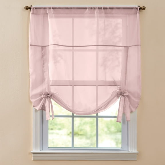 BrylaneHome BH Studio Sheer Voile Tie-Up Shade