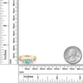 thumbnail image 6 of Gem Stone King 2.14 Ct Oval Blue Apatite White Topaz 18K Yellow Gold Plated Silver Ring (Size 5), 6 of 6