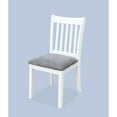 thumbnail image 2 of Dining Chairs Of 2, Grey Cushioned Seats With White Wooden Back, Ergonomic Slat Back For Comfort, Made Solid Rubberwood 2 , Antique Slatted Soft Foam Cushion, 2 of 4