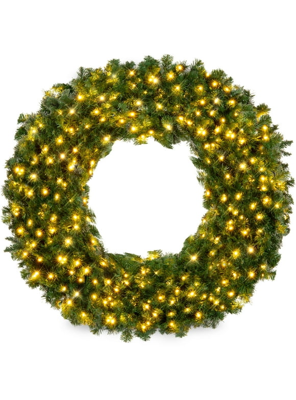 Prelit Christmas Wreaths in Christmas Wreaths