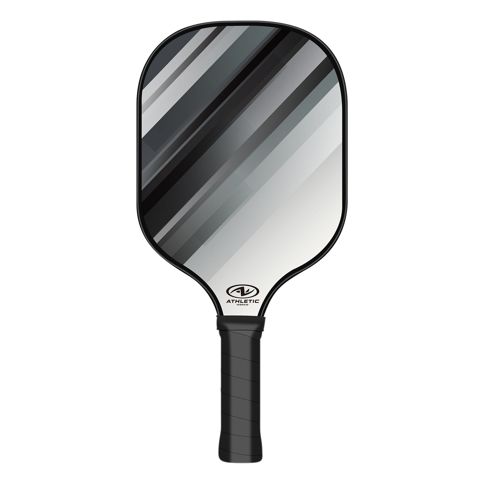 Athletic Works Fiberglass Pickleball Paddle, Black/Gray and 3pk Outdoor Pickleballs