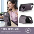 thumbnail image 3 of Allytechgroup Wallet Case for iPhone 16e with Stand, RFID Blocking Premium PU Leather Cards Holder Support Magnetic Car Phone Mount Shockproof Protective Phone Case for Women Men, Purple, 3 of 9