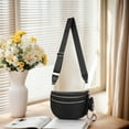 thumbnail image 6 of Nylon Crossbody Bag Zipper Bum Bag Spacious Sling Shoulder Bag For Women Decor Bag (Black), 6 of 10