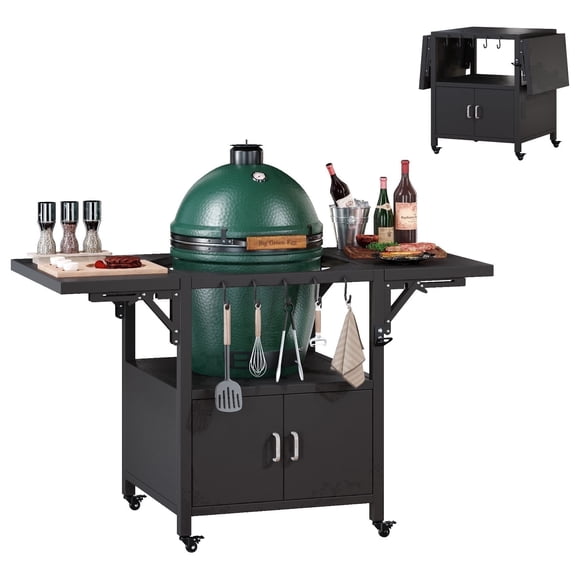 Melidee Heavy Duty Outdoor Detachable Tabletop Metal Grill Table