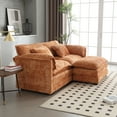 thumbnail image 4 of Newboti Furniture Chenille Fabric, Removable Armrests With Side Pockets, High Density Sponge Filling, Oversized Double Sofa With Footstool00132, 4 of 12