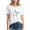 White, variant on Women's Tops Under $5 Large Printed Casual Short Sleeved T-shirt Comfortable Top