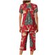 thumbnail image 5 of Puntoco Pijamas para mujer Conjunto de pijama con estampado navideño, cuello redondo, botones, manga corta y cintura elástica con bolsillos y pantalón, 5 of 5
