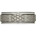thumbnail image 3 of Titanium Brushed & Polished Celtic Laser Design 8mm Ridged Edge Band (Size 10.5) Made In China tb11b-10.5, 3 of 5
