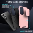 thumbnail image 3 of Case for Samsung Galaxy S26 5G 6.3-inch,Compatible with MagSafe, Built In Slide Camera Cover Heavy Duty ShockProof Protective Case,Pink,For Galaxy S26 5G, 3 of 8