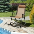 thumbnail image 3 of Patiojoy Foldable Rocking Chair Zero Gravity Lounge Rocker with Headrest Outdoor Portable Rocker Beige, 3 of 8