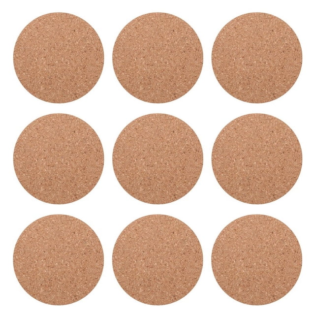 Juego de 10 posavasos de corcho para bebidas, absorbentes y reutilizables, 90 mm, 5 mm de grosor