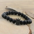 thumbnail image 2 of RSAMD Charm Natural Lava Stone Gemstone Beads Buddha Head Lion's Head Men's Bracelets-249-1, 2 of 3