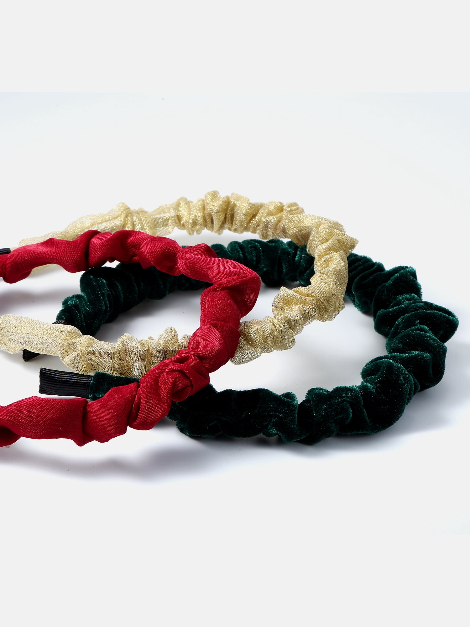 Way to Celebrate Holiday Women's Metallic Scru Headband Set