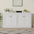 thumbnail image 3 of Cozy Castle Sideboard, Buffet Cabinet with Storage, Accent Cabinet with 4 Doors, Sideboard Buffet Storage Cabinet for Kitchen, Living Room, White, 3 of 9