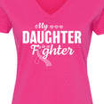 thumbnail image 4 of Inktastic Breast Cancer Awareness My Daughter is a Fighter Women's V-Neck T-Shirt, 4 of 5