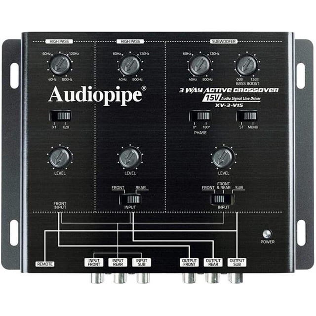 Audiopipe XV-3-V15XP Crossover Électronique 3 Voies avec Contrôle de Fréquence 15V