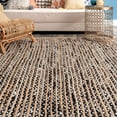 thumbnail image 3 of 3 Ft Square Black & White Cotton Jute Area Rug, Hand-Woven, Reversible, Farmhouse Boho Style, Durable & Pet-Friendly Rug for Living Room, Dining Room, and Bedroom, 3 of 5