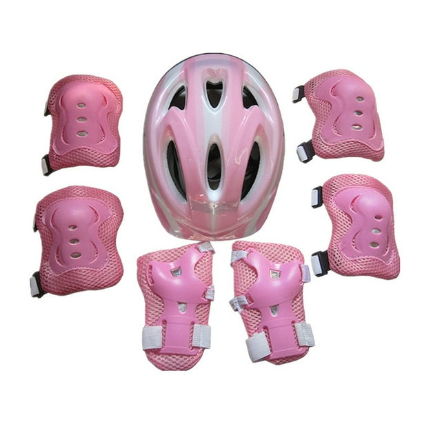 7Pcs/set Kids Boy Girl Safety Helmet Knee Elbow Pad Sets Children