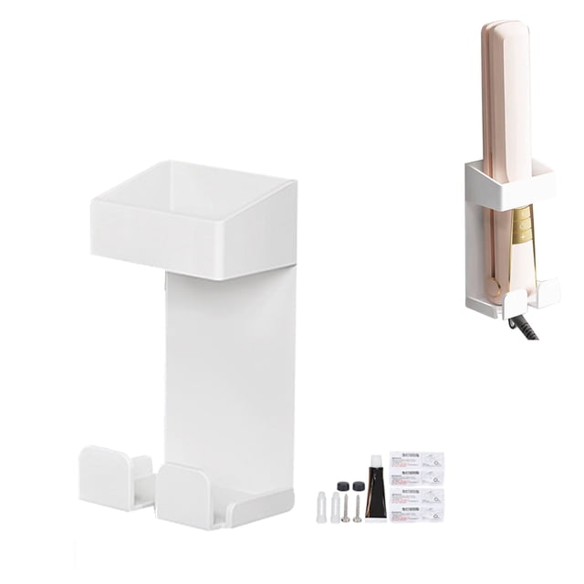 Soporte para rizador de pelo, soporte de herramientas para el cabello de Metal de acero inoxidable, estantes para rizador de pared, estante de baño