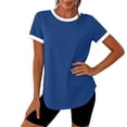thumbnail image 2 of fatyb Workout Tops for Women Short Sleeve Color Block Running Shirts Womens Lightweight Athletic Tee, 2 of 7