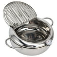 thumbnail image 2 of Friteuse, Pot de Friture en Acier Inoxydable 304 avec Couvercle Résistance Haute Température Antiadhésif Tempura Pot de Friture Portable Mini Friteuse pour Frites Crevettes Poulet, 2 of 8