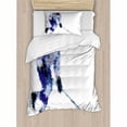 thumbnail image 3 of Ambesonne Modern Hockey Player in Fragmented Triangle Formes Winter Sports Hobby Design Duvet Cover Set, 3 of 3