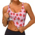 thumbnail image 3 of Pofeuu Hand Drawn Strawberry Print Sports Bra for Women Sexy Vest Yoga Running Gym Fitness Crop Bras Tops-Large, 3 of 8