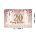 thumbnail image 3 of Yatrandify Sparkling Design Happy Birthday Banner Glittering Rose Gold Shimmer Celebration Backdrop for Birthday Party Anniversary Decor Celebration, 3 of 8