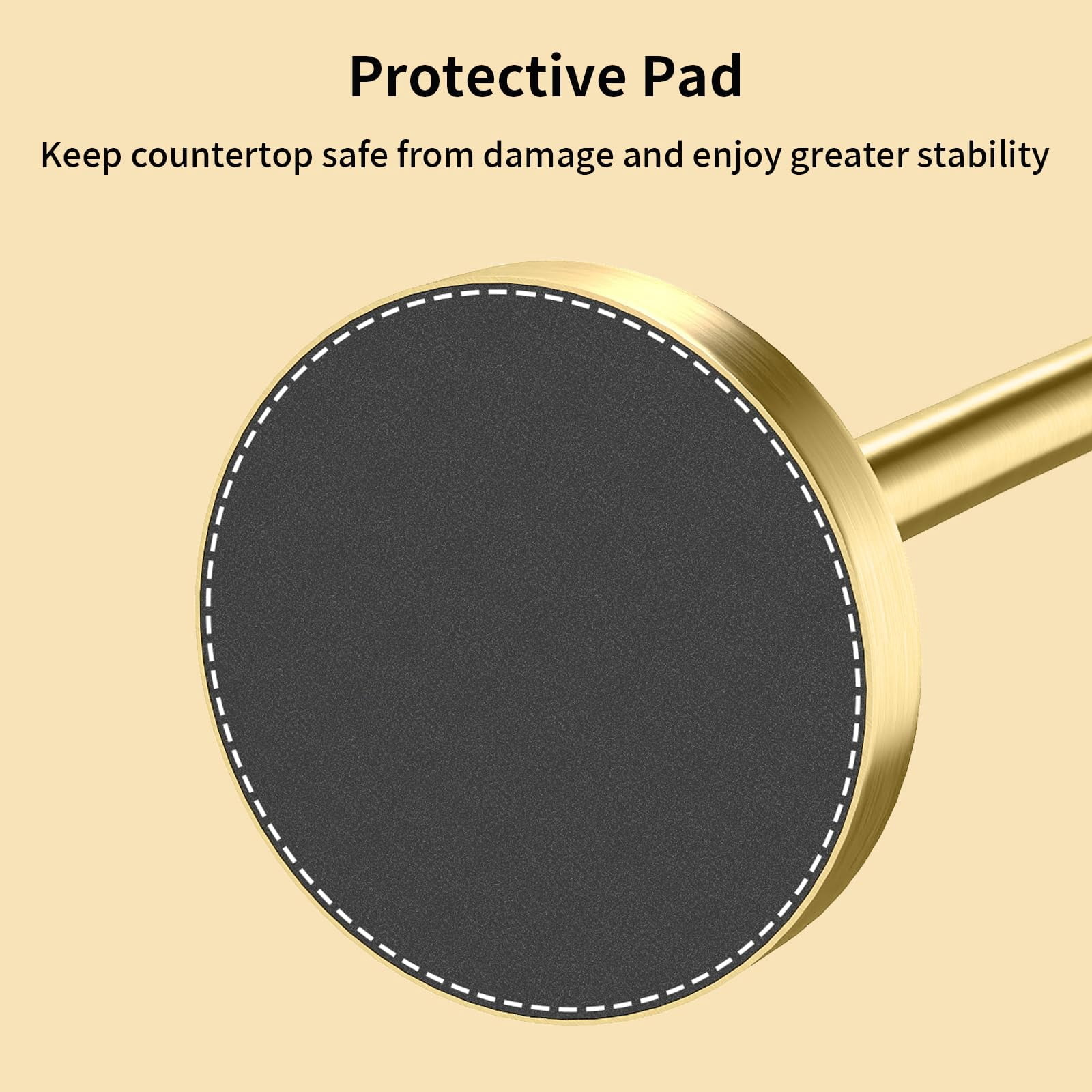 Paper Towel Holder Countertop  With Weighted Base Non Slip Standing Roll For Kitchen Bathroom Stainles Steel (gold)