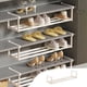 thumbnail image 1 of Estante retráctil para almacenamiento de pantuflas para baño | Organizador de zapatos montado en pared | Estante ajustable de acero inoxidable para zapatos | Colgante para gabinete sin perforaciones, 1 of 6