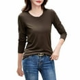 thumbnail image 1 of Timegard Hauts pour Femmes Col Rond Manches Longues Ajusté Doux Confortable Bas Tee Automne Décontracté Pjs Hauts, 1 of 9