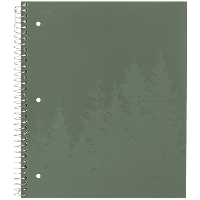 Five Star Recycled Spiral Notebook + Study App, 1 Subject, College