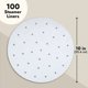 thumbnail image 4 of Paquete de 100 forros redondos para freidora de aire con agujeros para cesta de freidora, papel de bola de masa, hojas de revestimiento de vapor de bambú perforadas de 10 pulgadas para hornear (blanco, 4 of 5