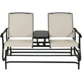 thumbnail image 6 of Gymax Patio 2-Person Glider Rocking Char Loveseat Garden w/ Tempered Glass Table, 6 of 10