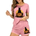 thumbnail image 6 of Hvot&aat Womens Halloween Pajamas Short Set Spooky Season Graphic Cute Tops and Shorts Loungewear, 6 of 6