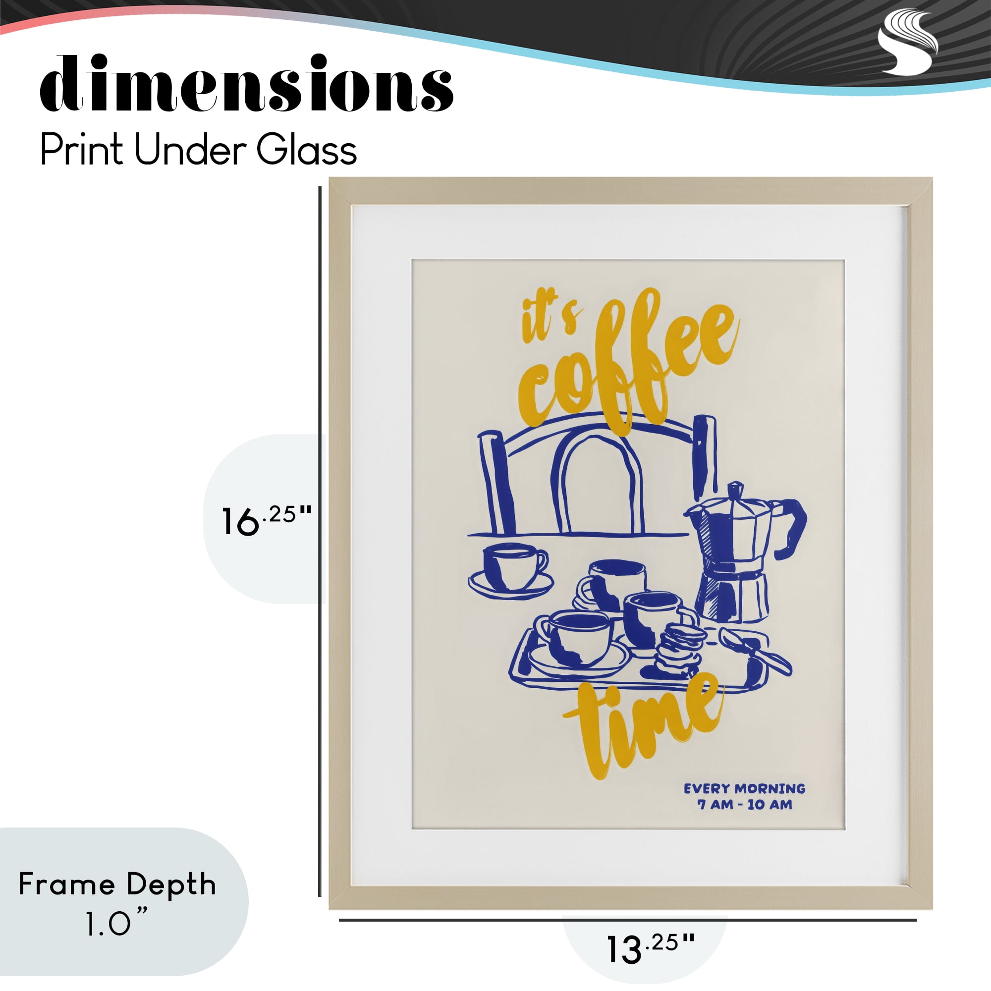 Stupell Industries It's Coffee Time Breakfast Ritual Birch Framed Print Under Glass, design by The Prints Vibe