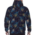 thumbnail image 7 of Pofeuu Peacock Feathers Print Mens Casual Hooded Collar Drawstring Hoodies Pullover Sweatshirts Casual Long Sleeve Shirts-Large, 7 of 7
