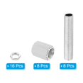 thumbnail image 3 of Uxcell 32 Pcs M10×20 Hexagon Closed Nuts with Threaded Pipe and Hex Nut, 3 of 5