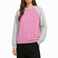 thumbnail image 4 of Enjoytime Women Sweatshirt Patchwork Long Sleeve Pullover Tops Fall Winter Fleece Casual Crew Neck Sweatshirts with Pockets, 4 of 7
