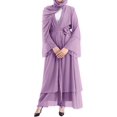thumbnail image 4 of Abayas Robe Musulmane pour Femmes à Manches Longues Abaya Islamique Aïd Dubaï Caftan Robes Moyen-Orient Robe de Prière Robe en Mousseline, 4 of 7