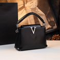 thumbnail image 1 of Bolso de mano de cuero serpentino para mujer, bandolera de un solo hombro, Simple, de piel de vaca, portátil, 2024, 1 of 5