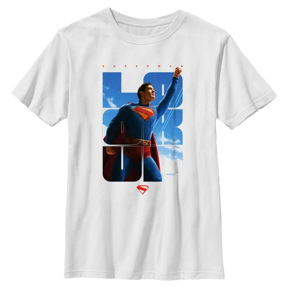 Boys Superman Look Up Classic Pose T Shirt