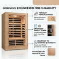 thumbnail image 3 of 2-Person Far Infrared Sauna 1800W, Low EMF Canadian Hemlock Wood Home Spa, 3 of 6